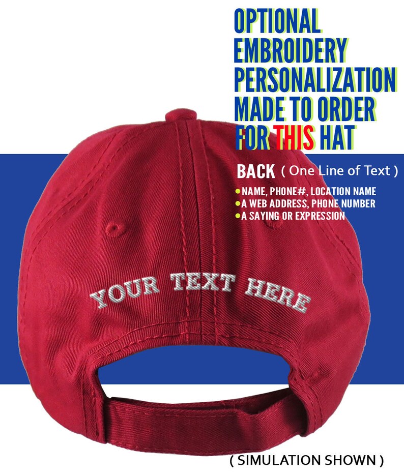 Canadian Maple Leaf Baseball Cap - Cranberry Red Adjustable Cotton Hat With White Embroidery (Option To Personalize Back) - View #6