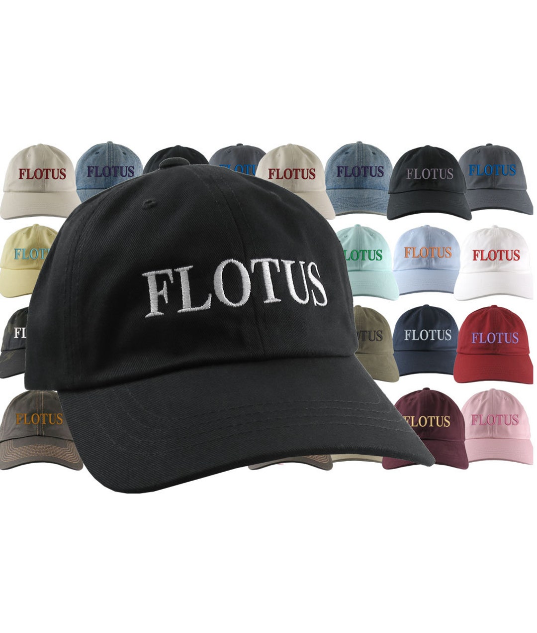 Flotus Sign FLOTUS Cap: Melania First Lady Embroidery, Adjustable Dad Hat - Custom ...