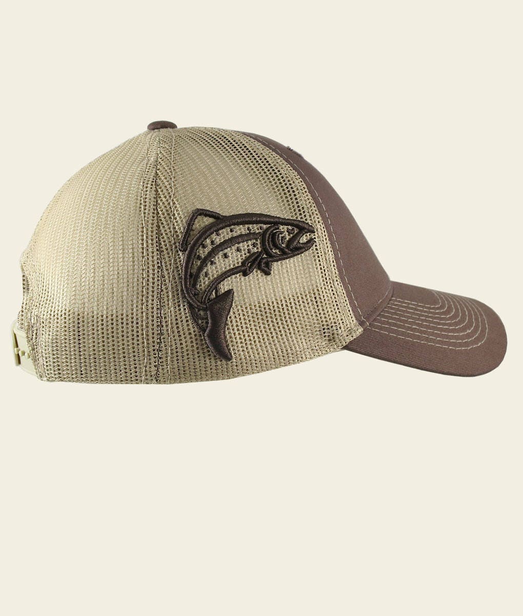 Women Vintage Trout Ponytail Trucker Fishing Hat