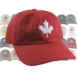 Cappello da papà con foglia d'acero: ricamo personalizzato, cappellino da baseball regolabile