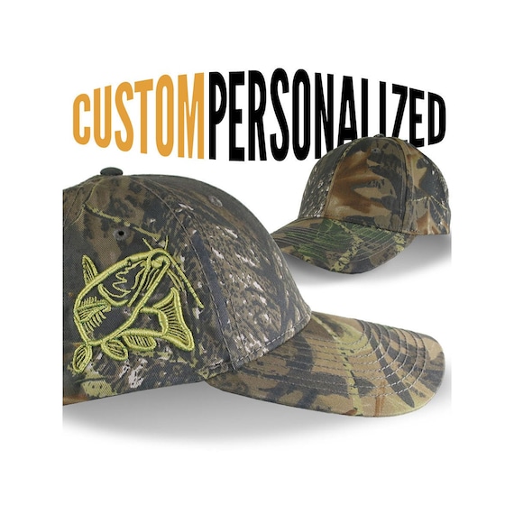 Custom Personalized Catfish Fishing Embroidery on Adjustable Classic Camo  Baseball Cap Front Decor Selection and Options for Side and Back -   Canada