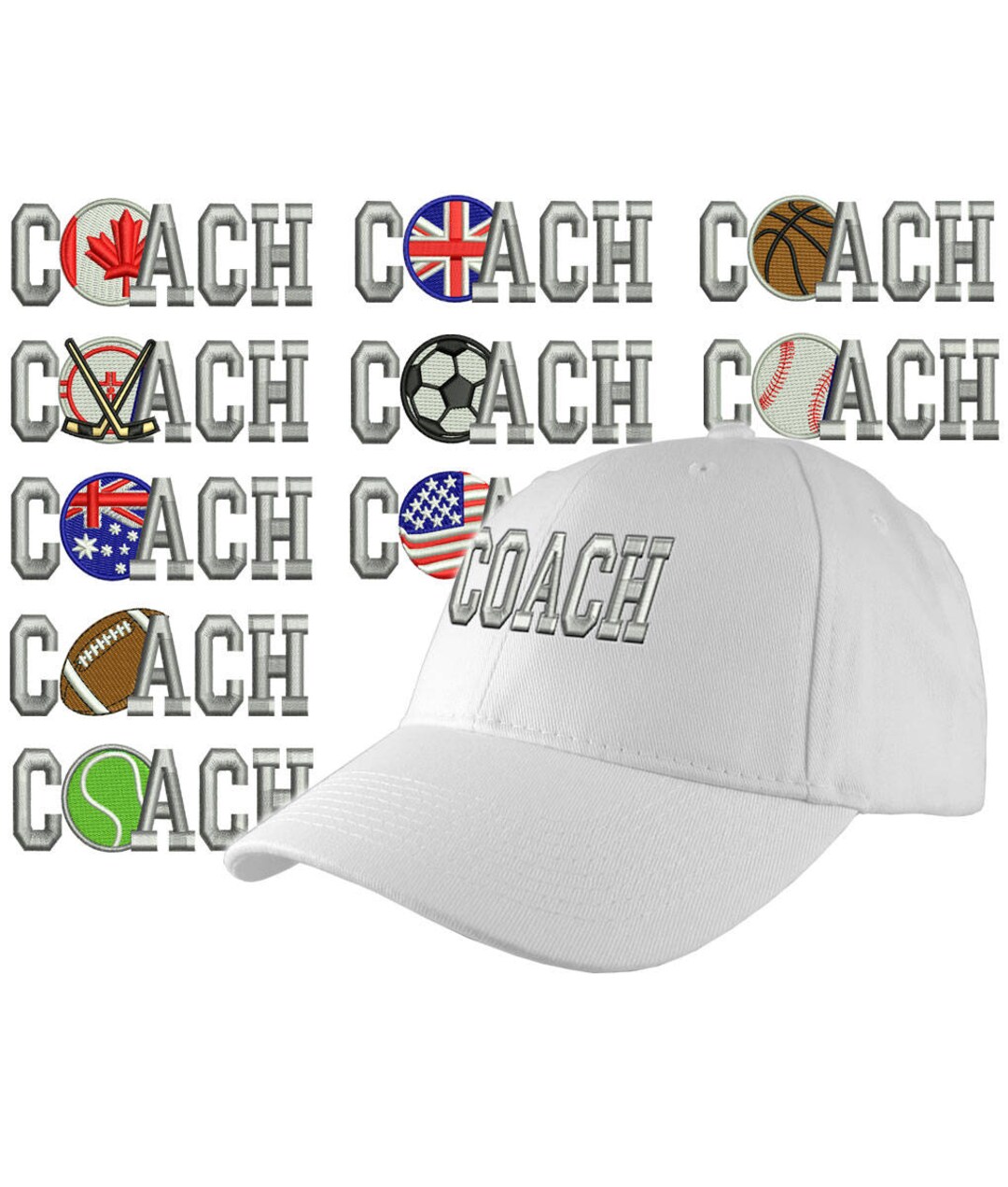 Custom Personalized Coach Embroidery on an Adjustable 