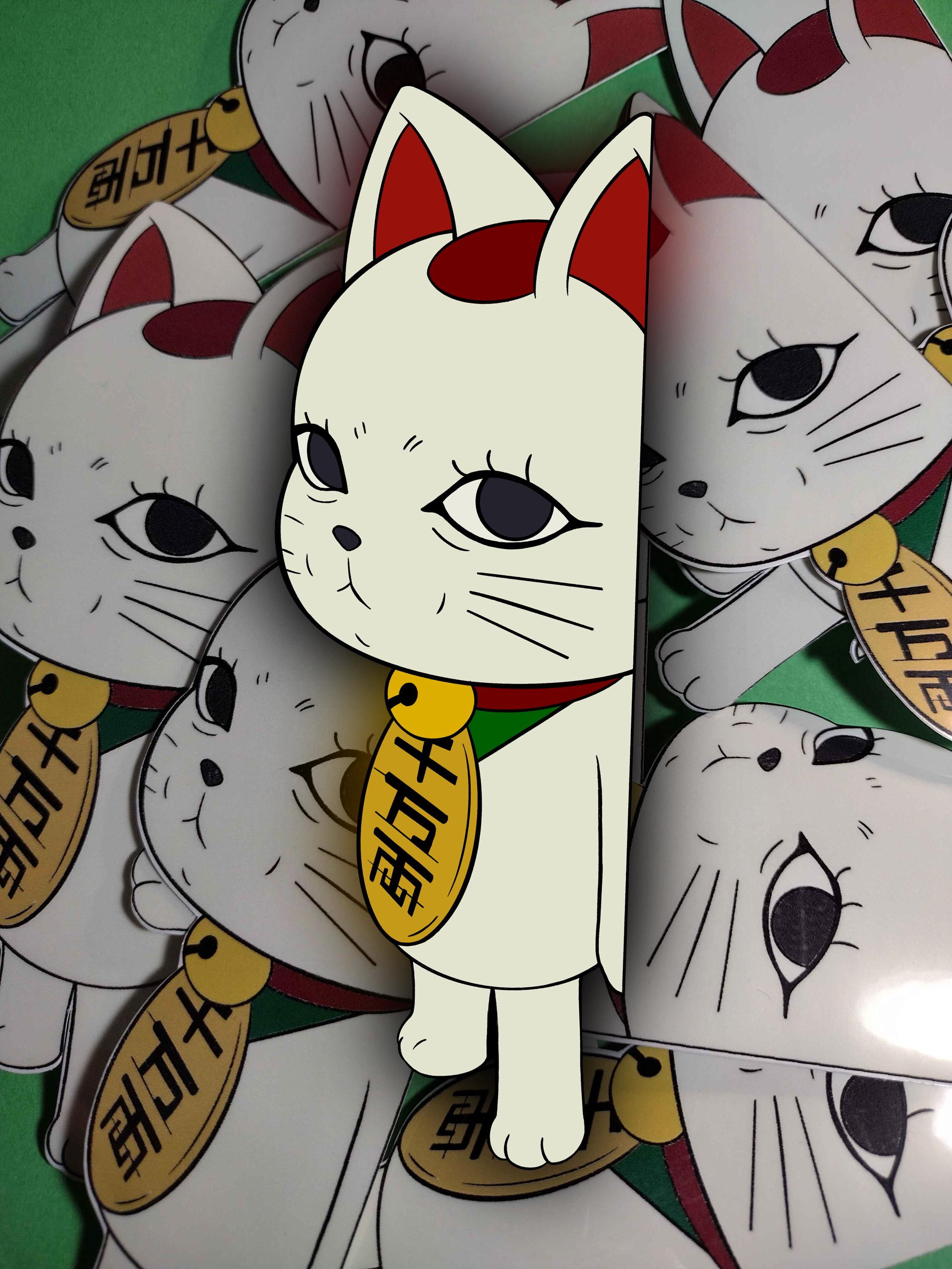 Maneki Neko Turbo Granny Inspired Peeking Sticker - Etsy