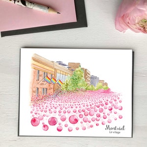 Montreal Gay village greeting card, Souvenir, Made in Montreal Quebec Canada - Carte de souhaits, Village gai de Montréal, Souvenir Montréal