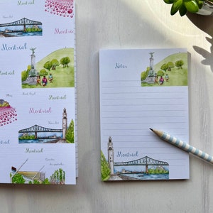 Montreal Attractions Notepad, ecofriendly, Made in Quebec Canada - Bloc-notes Montréal et ses attractions, Fait au Québec Hobeika Art