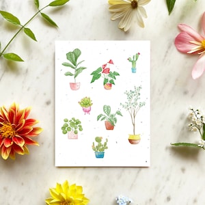 Tarjeta plantable Diseño de plantas, tarjeta con semillas, tarjeta para plantar, hecha en Quebec, Canadá - Carte ensemencée Plantes, carte à planter fait au québec