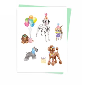 Happy birthday Dogs Greeting card, Made in quebec Canada ecofriendly - Carte Bonne fête Chiens, anniversaire enfant, fait au Québec Hobeika