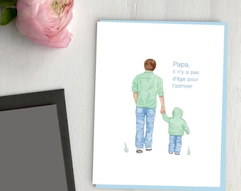Father's day greeting card Made in Quebec Canada - Carte de souhaits Fête des pères fait au québec Canada Hobeika Art