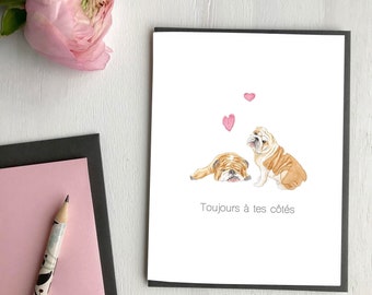 By your side, Love greeting card, Valentines card, eco friendly Made in Quebec Canada - Carte de souhaits St-Valentin, amour, Fait au Québec