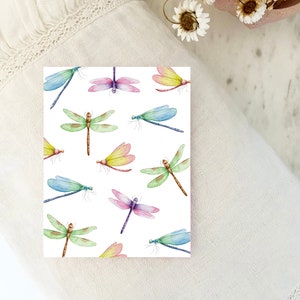 Dragonflies greeting card, eco friendly Made in Montreal Quebec Canada - Libellules Carte de souhaits, Fait à Montréal Québec, Hobeika Art