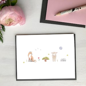 Little Prince Greeting card children newborn baby boy baby girl - Carte de souhaits Le Petit Prince enfant naissance bébé shower Hobeika Art