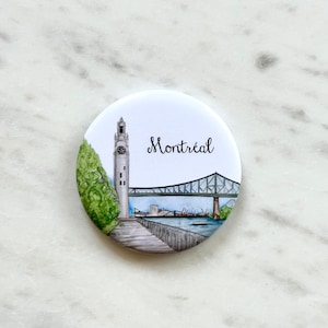 Fridge Magnet, Old Montreal, Old-port, Made in Canada - Aimant frigo de Montréal Vieux-Port, Vieux-Montreal Souvenir Montréal, Hobeika Art