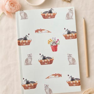Notebook Ruled pages Cats - Made in Quebec Canada - Journal - Cahier de notes ligné Chats - Fait au Québec Canada Hobeika Art