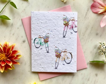 Picycle Carte à planter fleurs sauvages, carte à graines, carte à planter, fabriqué au Québec, Canada - Carte ensemencée de Fleurs à planter fait au québec