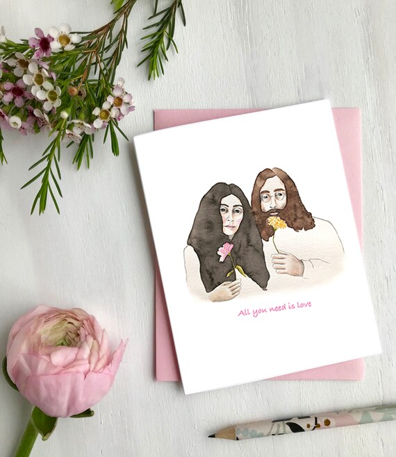John Lennon Love Peace Greeting Card Carte Amour Paix John Etsy John Lennon Love Peace Greeting Card Carte Amour Paix John Etsy