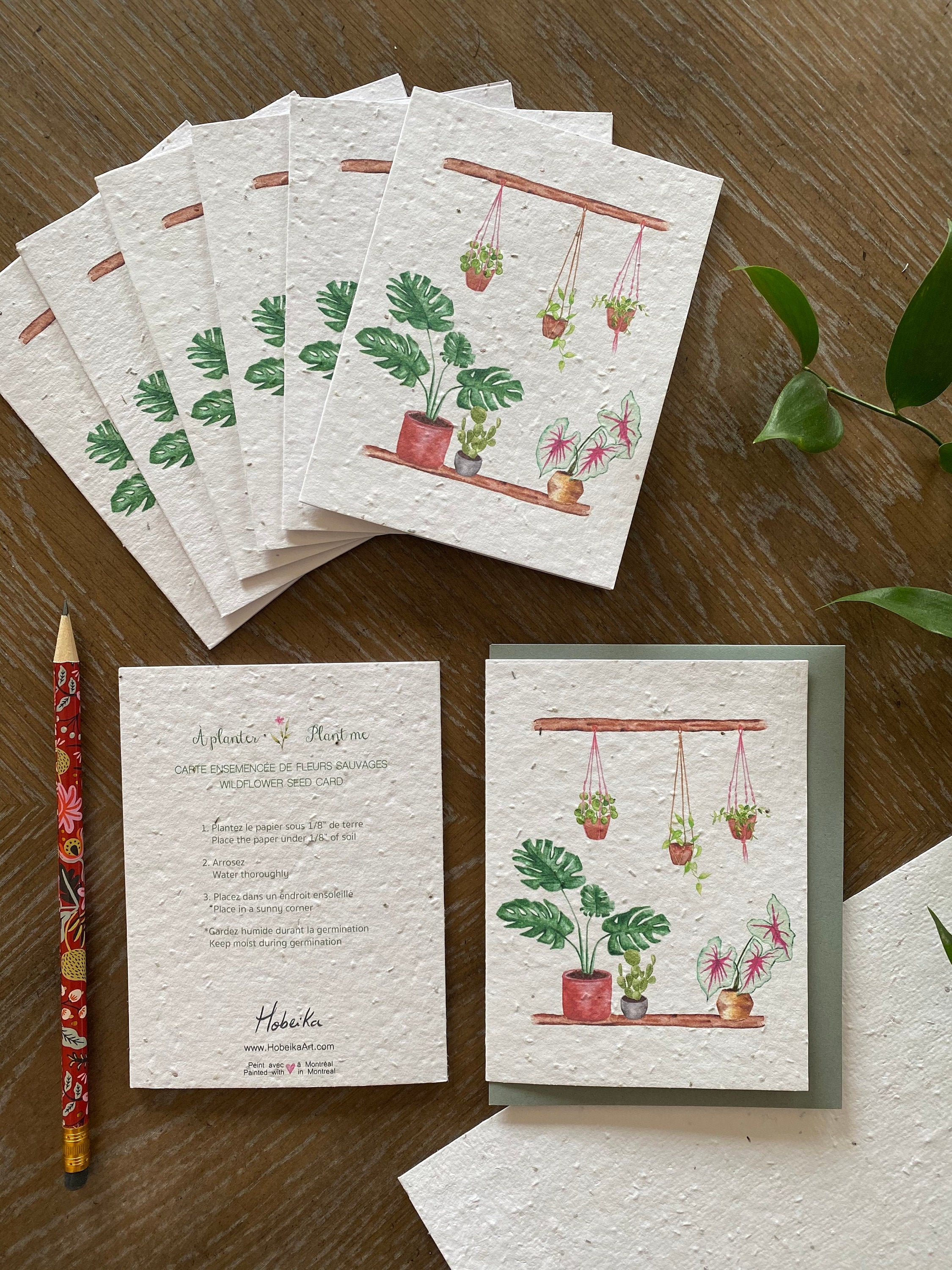 Plantable card seed card card to plant wild flowers made in Etsy