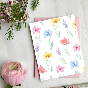 Aquarelle Carte de souhait, écoresponsable Fait à Montréal Québec -Watercolor Greeting card eco friendly Made in Canada
