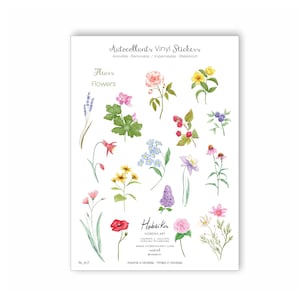 Stickers decals Vinyl Flowers, removable, waterproof Made in Quebec Canada - Autocollants Fleurs Vinyl Amovibles, Fait au Québec