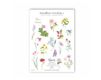 Autocollants Fleurs en vinyle, amovibles, imperméables Fabriqué au Québec, Canada - Autocollants Fleurs en vinyle Amovibles, Fait au Québec
