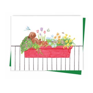 Balcony greeting card, ecofriendly Made in Montreal Quebec Canada - Balcon Carte de souhaits, eco, Fait au Québec Hobeika Art
