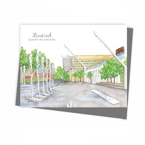 Montreal Quartier des spectacles Greeting card Made in Quebec - Montréal Quartier des spectacles Carte de souhaits écoresponsable Hobeika