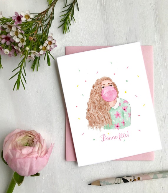 Happy Birthday Fun Girly Greeting Card Made In Quebec Montreal Etsy Happy Birthday Fun Girly Greeting Card Made In Quebec Montreal Etsy
