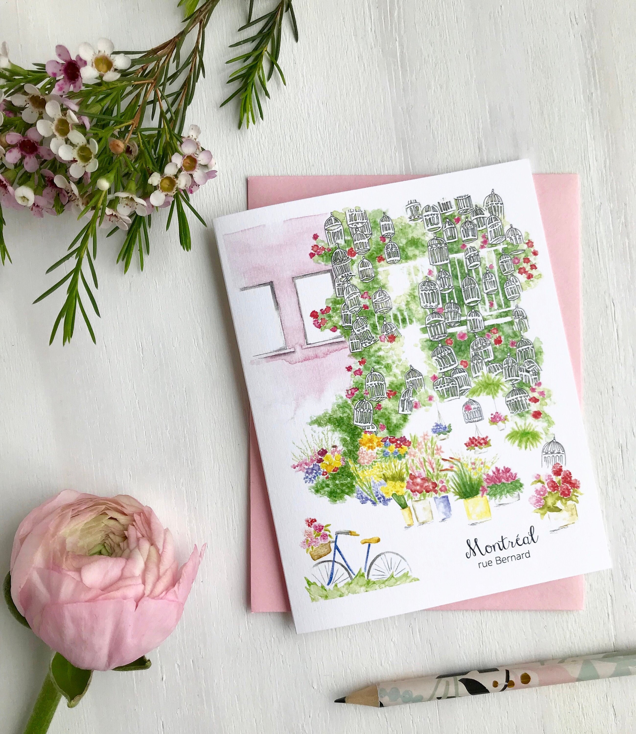 Montreal Greeting Card Mile End Dragon Flowers Shop Carte Etsy