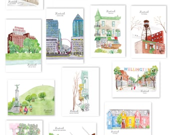 5 CARTES POSTALES au choix de Montréal, rues et façades - 5 cartes POSTALES au choix de Montréal, rues et façades Hobeika Art