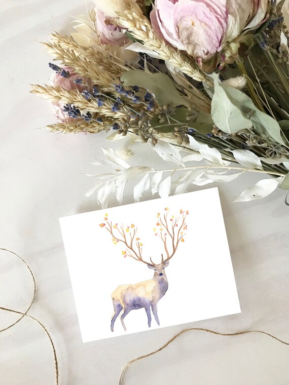Greeting Card Fall Autumn Deer Carte De Souhaits Automne Etsy Greeting Card Fall Autumn Deer Carte De Souhaits Automne Etsy