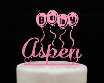 Baby Shower Cake Topper Personalized Baby Girl/Boy Acrylic Cake Topper [CT100]