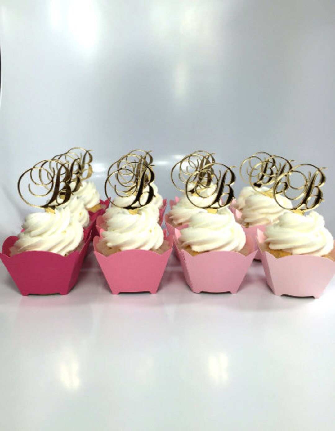 Letter Monogram Cupcake Topper, Birthdays, Weddings, Celebrations ...