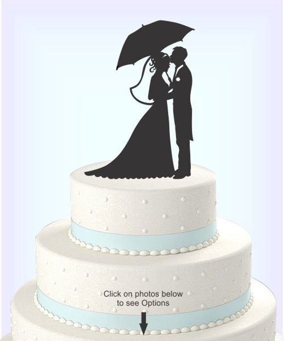 Wedding Cake Topper Silhouette Bride and Groom Under | Etsy