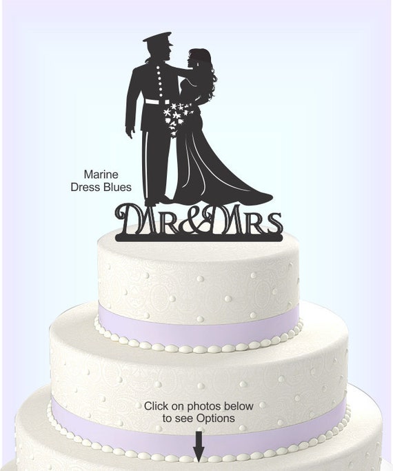 Wedding Cake Topper Military Uniform Marine Army Navy Etsy