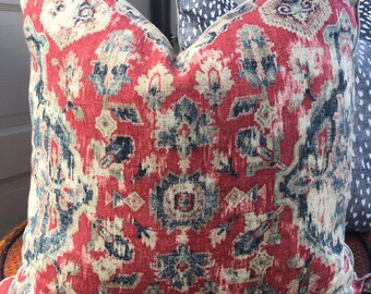 Blue and red pillows