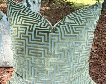 Infinity Isle Geometric Cut Velvet Pillow Cover // Made to Order
