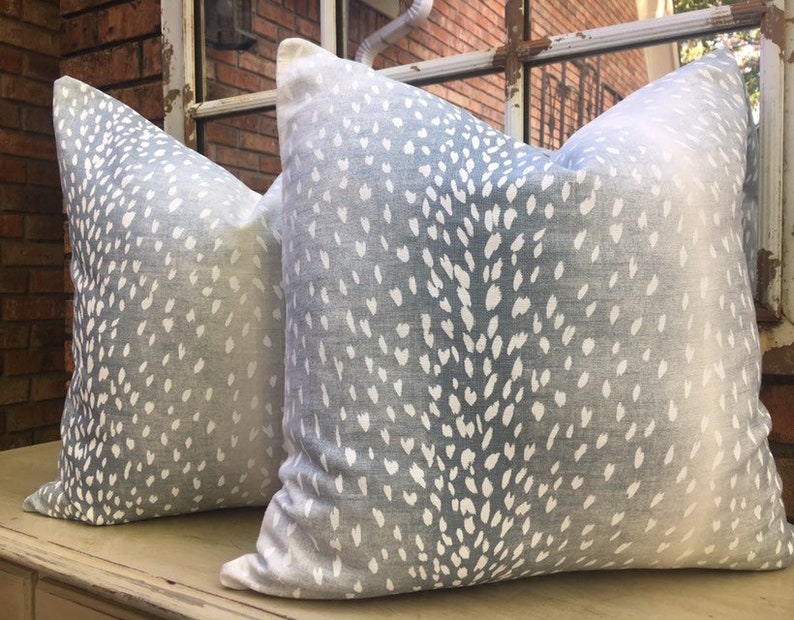 Blue Antelope Pillow Covers // Vern Yip Aqua // Made to order Etsy