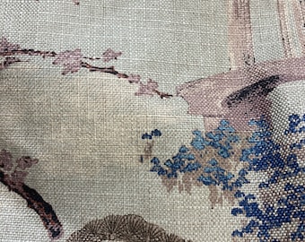 Botanical Scene Pillow Covers  //  Made-to order // Zen - Flax Color