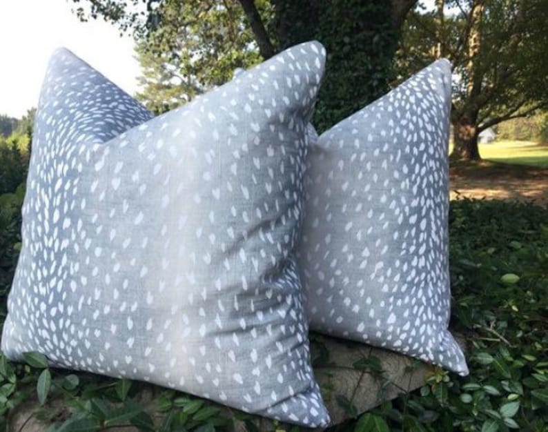 Blue Antelope Pillow Covers // Vern Yip Aqua // Made to Order Etsy