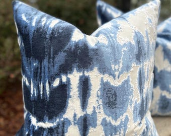 Abstract Blue Velvet Pillow Covers // Made to Order