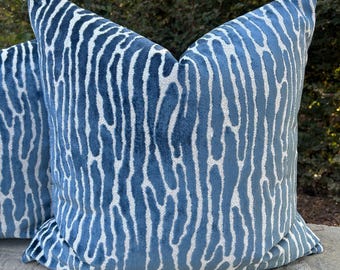 Bedford Marine Cut velvet animal print  Pillow Cover // Made to Order