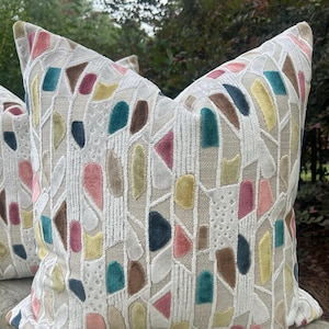 Jewels cut velvet pillow cover.