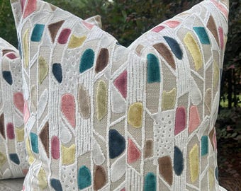 Jewels cut velvet pillow cover.