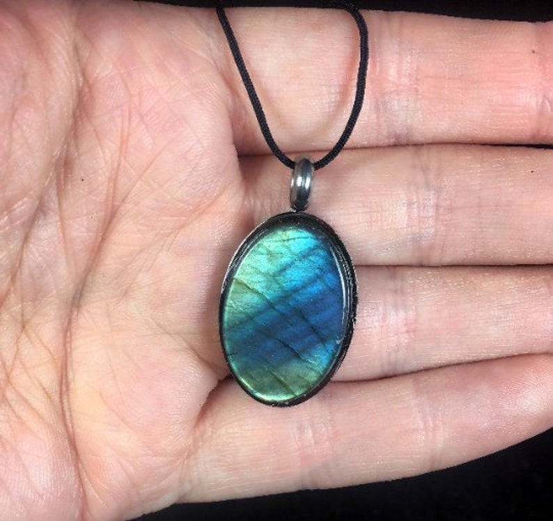 Labradorite A Grade Stainless Steel Necklace