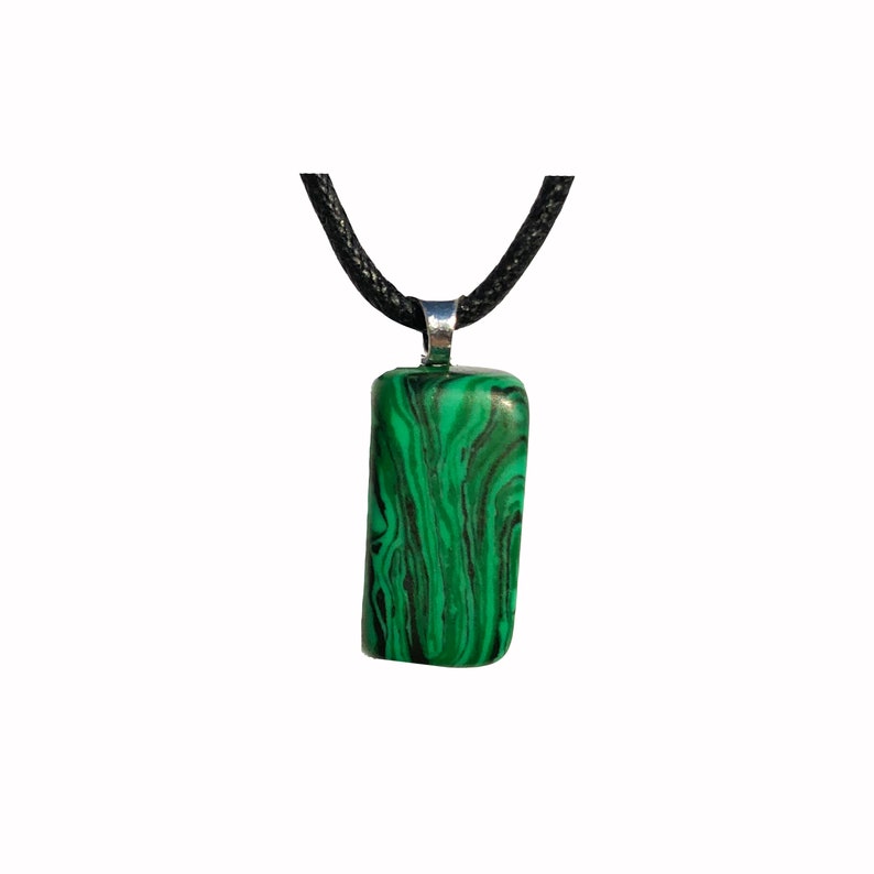 Malachite Crystal Tumble Stone Necklace