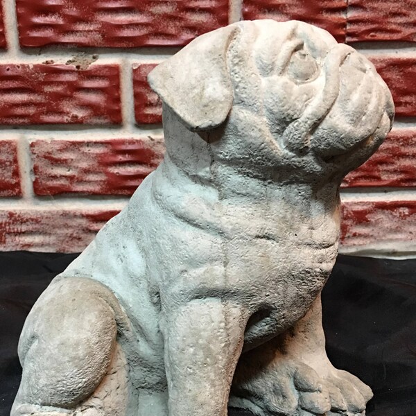 Pug Statue, Concrete Pug, Pug Concrete Statue, Dog Statue, Concrete Dog, Dog Concrete Statue, Concrete Statue, Garden Statue, Memorial, Gift