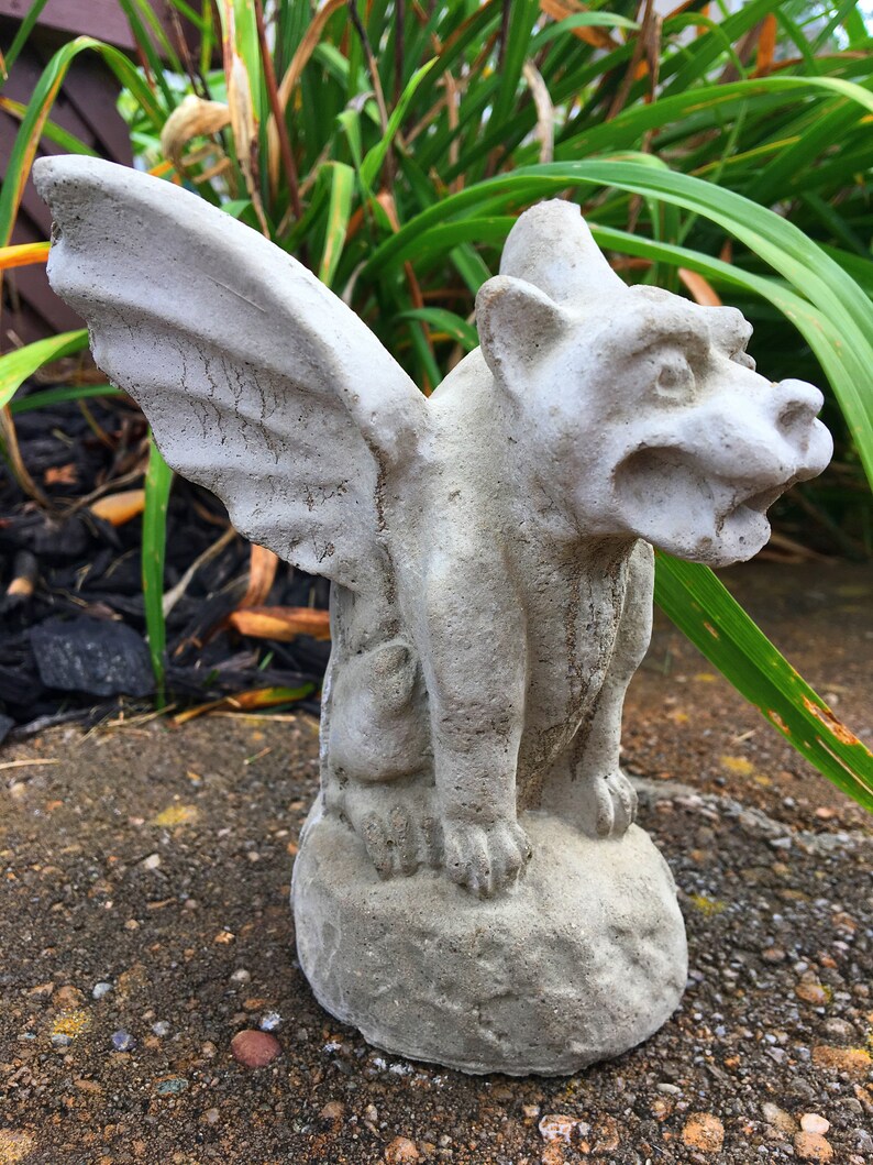 Gargoyle Gargoyle concrete Statue Concrete Garden Statue Etsy