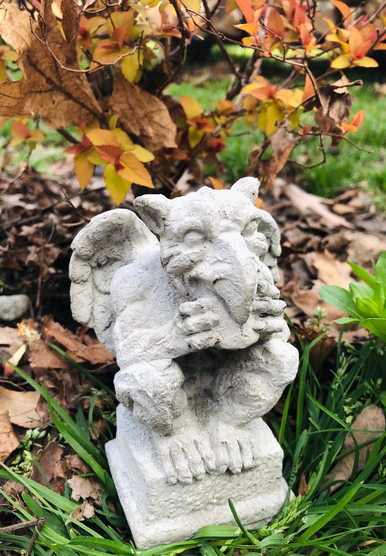 Gargoyle Gargoyle concrete Statue Concrete Garden Statue Etsy