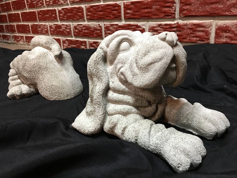 Dog Statue Digging Dog Statue Hound Dog Concrete Dog Etsy