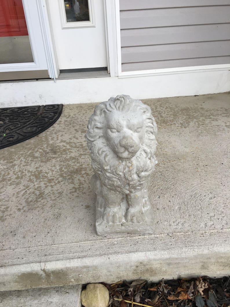 Lion Statue Concrete Lion Old World Lion Concrete Statue Etsy
