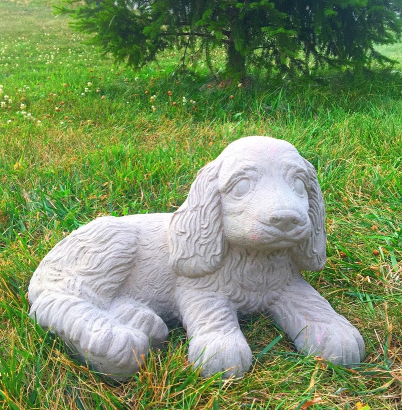 Spaniel Concrete Dog Statue Concrete Statue Garden Statue | Etsy